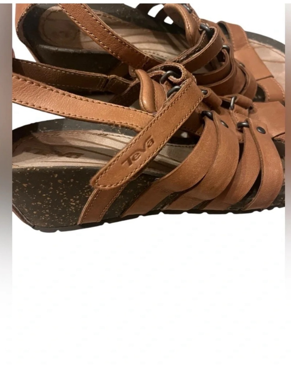 Teva Cabrillo Gladiator Wedge Sandals Women’s 7 Brown Leather - Picture 5 of 7